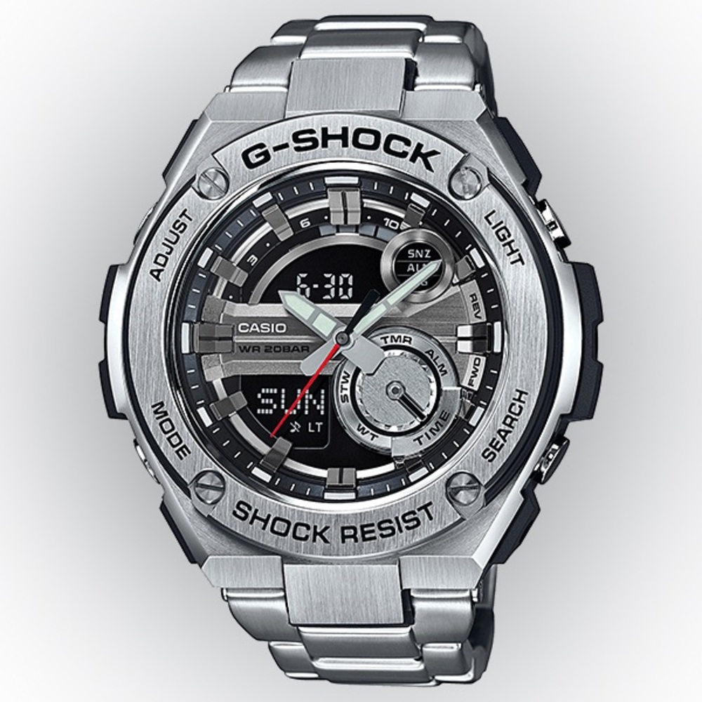 Casio G-Shock Metallic Silver and Black Watch - never worn (needs new battery)